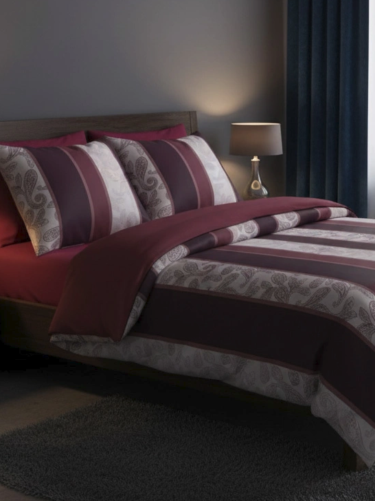 Joop poszewka mako-satin Paisley Stripes rouge 4121 40x80, 80x80