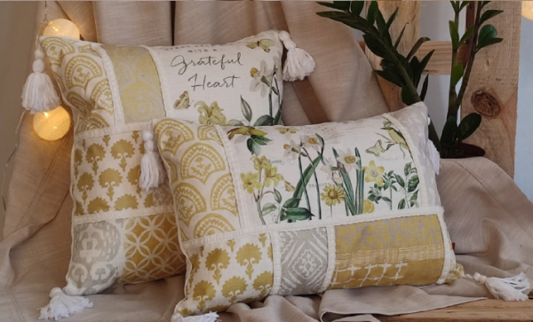 Poszewka dekoracyjna patchwork żonkil 45x45
