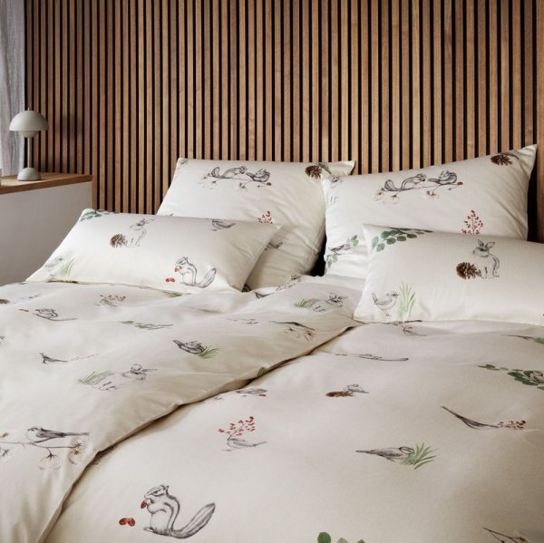 Elegante poszewka satyna Sketch offwhite 24507 40x80, 80x80