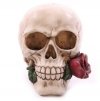 figurka Czaszka z Różą - figurki czaszek