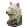 Biały Wilk Strażnik Północy - stojak na butelkę wina w kształcie głowy wilka