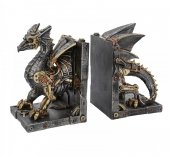 Dracus Machina - podpórki do książek ze smokiem steampunk