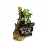 Mały Zielony Smok w Kociołku Czarownicy - figurka dekoracyjna