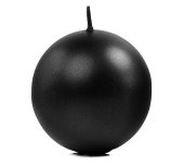 Kula - świeca okrągła, kolor czarny wys. 8 cm