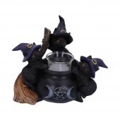 Trzy Koty przy Kociołku Familiar Cauldron Nemesis Now - świecznik
