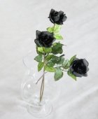 Czarna Róża -  długość 60 cm, kwiat sztuczny