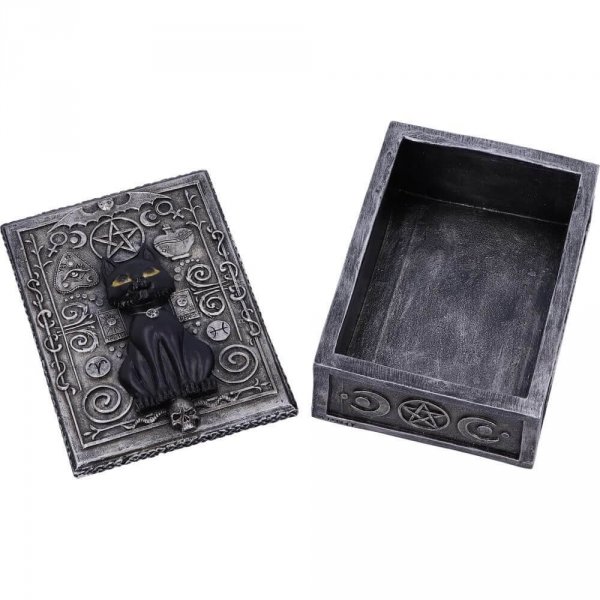 Magiczny Kot Chowaniec Czarownicy - szkatułka na biżuterię &quot;Familiar Spell&quot; Nemesis Now