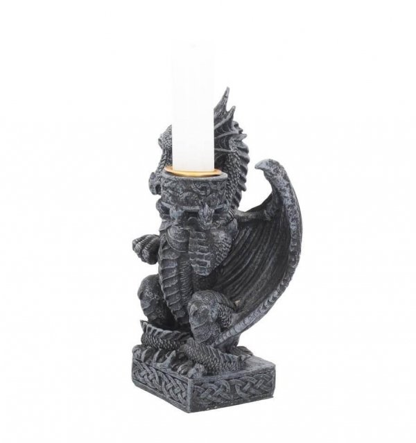 świecznik w kształcie smoka - czarne smoki gotyckie, prezenty i gadżety ze smokami