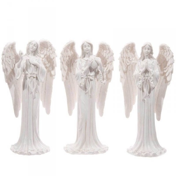 figurki dekoracyjne - Białe Anioły, wysokość 20 cm