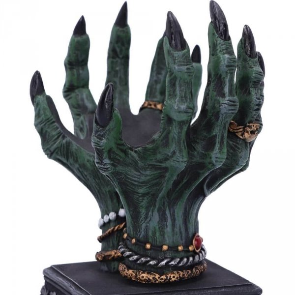 zombie zielone dłonie czarownicy - podstawka do szklanej kuli magicznej kryształowej