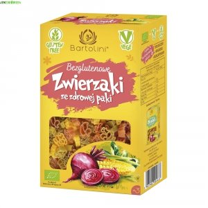 MAKARON EKO BEZGLUTENOWY DLA DZIECI ZWIERZAKI 3-SMAKOWE BARTOLINI 250 g