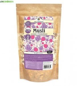 MUSLI OWSIANE BEZGLUTENOWE Z TRUSKAWKAMI PIĘĆ PRZEMIAN 500 g