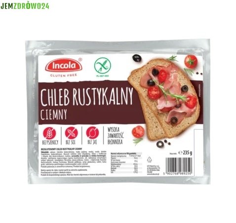 CHLEB RUSTYKALNY BEZGLUTENOWY CIEMNY INCOLA  235 g