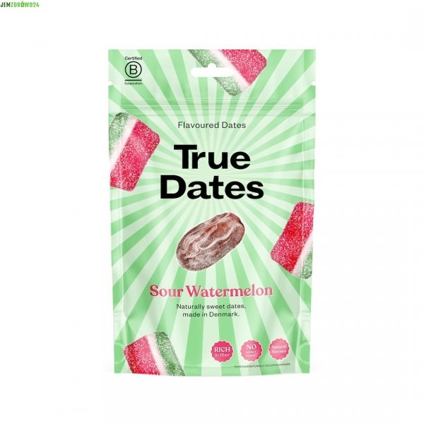 DAKTYLE TRUE DATES KWAŚNY ARBUZ SOUR WATERMELON BEZ CUKRU 100 g