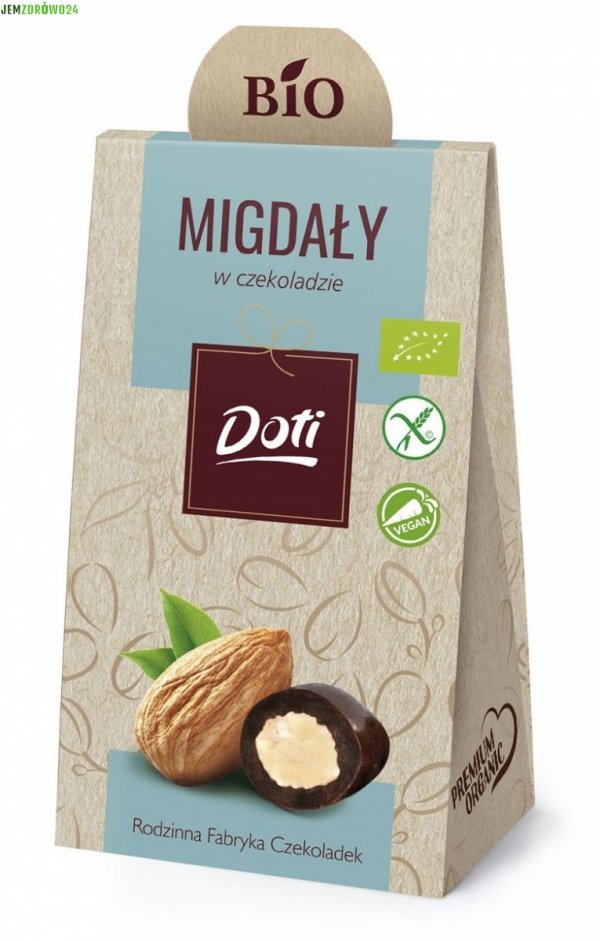 MIGDAŁY W CZEKOLADZIE GORZKIEJ BEZGLUTENOWE BIO DOTI 50 g 