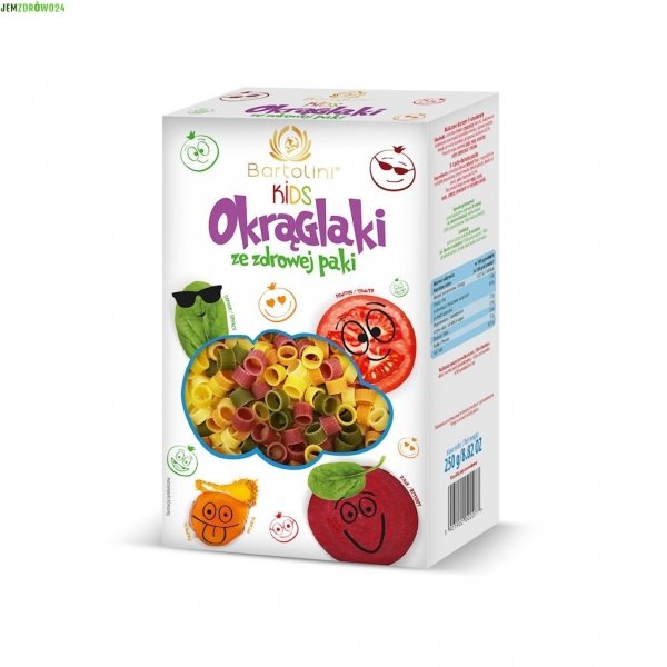 Makaron dla dzieci koraliki pięciosmakowe Okrąglaki Bartolini KIDS 250 g