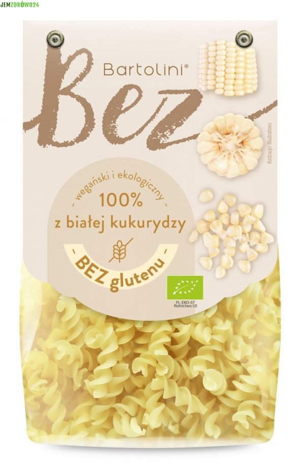 MAKARON BEZGLUTENOWY ŚWIDERKI Z BIAŁEJ KUKURYDZY BARTOLINI 250 g