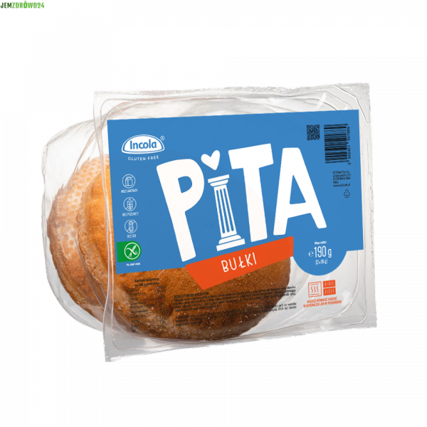 BUŁKI PITA BEZGLUTENOWE 2 SZTUKI INCOLA 190 g