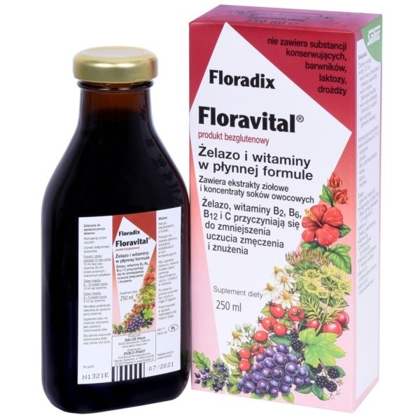 Floradix Żelazo Bezglutenowe 250ml
