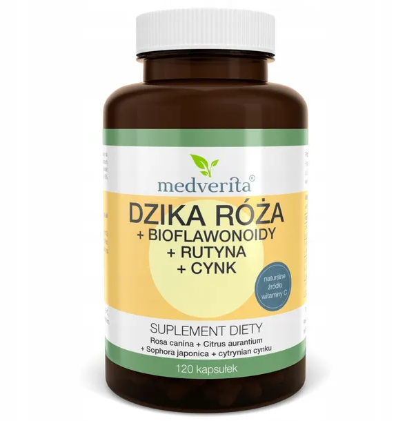 Dzika Róża Rutyna Cynk 120 kapsułek