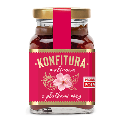 Konfitura Malinowa z Płatkami Róży 170g