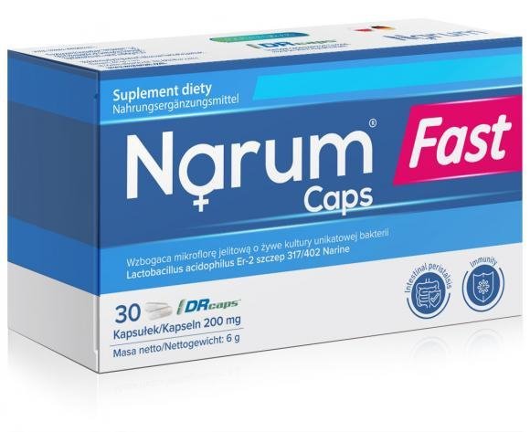Probiotyk Narum Fast Caps ZDROWE JELITA 30 kapsułek
