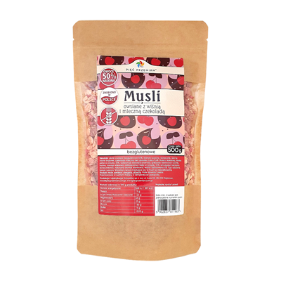 Musli Owsiane z Wiśnią i Mleczną Czekoladą 500g