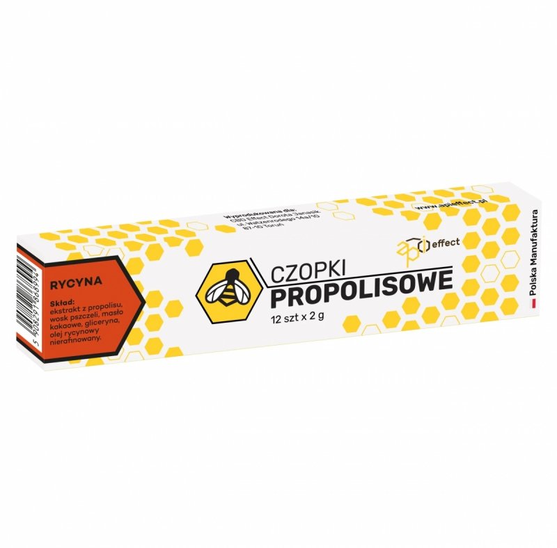 Czopki Propolisowe z Olejem Rycynowym 12 sztuk