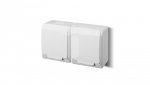 HERMES Gniazdo podwójne z/u 2P+Z SCHUKO IP44 białe 0325-02