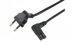 Kabel zasilający 230V 2,5A audio 0,75m kąt czarny