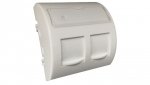Adapter keystone podwójny kątowy z klapką 2M 45x45 biały Alantec
