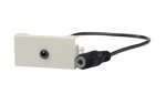 Gniazdo mini Jack 3,5mm z przewodem 20cm moduł 1M 22,5x45 biały Mediabox
