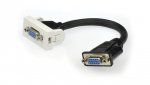 Gniazdo monitorowe SVGA 15pin z przewodem 20cm moduł 1M 22,5x45 biały HQ Mediabox
