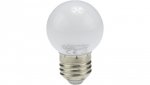 Żarówka LED E27 230V 1W kula biała PCV zimna