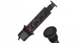 Rozgałęźnik meblowy na 3 gniazda 2P+Z 230V 16A okrągły wpuszczany w blat LIFT BOX 1,5m czarny