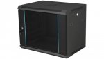 Szafka rack wisząca 19 18U 600x450, niedzielona, drzwi szklane jednoskrzydłowe, tył osłona pełna, SW-18U-600-450-N-DSJ-OP-RP-F-C