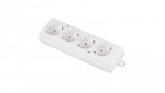Listwa zasilająca na 4 gniazd 2P+Z schuko biała BASIC (na kabel) GN-470S
