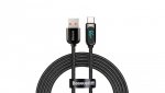 Kabel Baseus Display Fast Charging Data USB-A / USB-C 66W 1 m - czarny