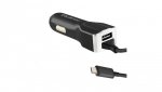 Qoltec Ładowarka samochodowa 12-24V 17W 5V 3.4A USB + kabel Micro USB