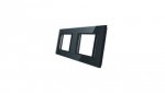 Livolo PODWÓJNA CZARNA RAMKA SZKLANA 150 x 80mm GPF-2-62