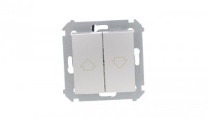 Simon 54 Przycisk żaluzjowy z blokadą elektryczną srebrny mat DZP1W.01/43