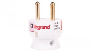 HELMO Wtyczka przenośna 2P 16A niska biała 50183