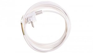 Przewód przyłączeniowy W-2 3x1,0 mm2 biały z wtyczką kątową 3m 51.925