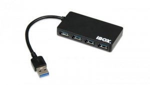 Hub IBOX USB 3.0 CZARNY 4-PORTY, SLIM IUH3F56 (4x USB 3.0 kolor czarny)