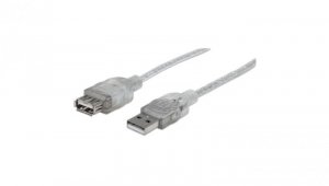 Przedłużacz USB 2.0 A-A M/F 4,5M Srebrny 340502