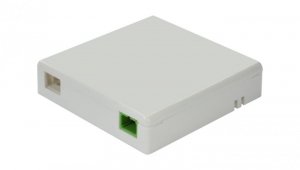 Gniazdo abonenckie światlowodowe FO FTTH na 2 adaptery SC simplex białe + adapter FO SC/UPC