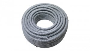 Rura karbowana z pilotem 25mm szary PVC PIL/50 M/320N 25/19 peszel 50mb (ROLKA) Elektroplast Stróża