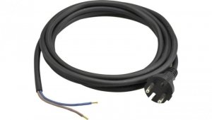 Przewód z wtyczką gumowy 2x1,5mm 5m czarny