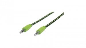 Kabel Audio Mini Jack 3.5mm AUX Stereo 1m w Oplocie