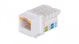 Moduł Keystone RJ45 Cat6 UTP z funkcją blokady portu, biały